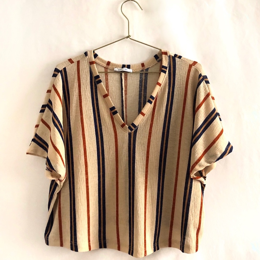ZARA | Striped Cropped Top